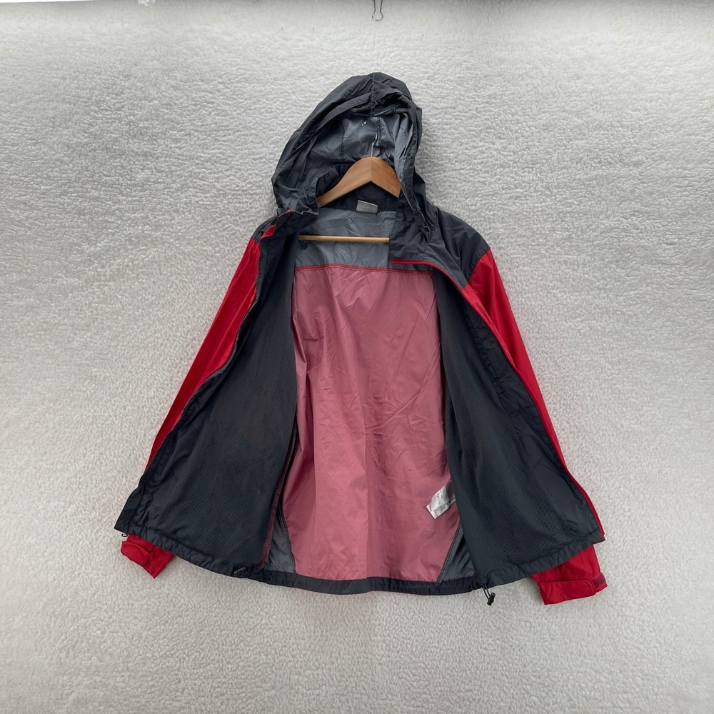 Columbia Rain Jacket Mens Medium Red Glennaker Lake Hooded Windbreaker Outdoor - Picture 3 of 12
